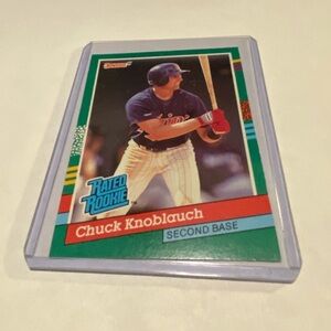 Chuck Knoblauch RC Rookie Error 1991 Donruss Baseball Card (no dot after inc)